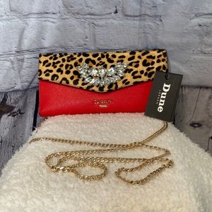 “DUNE” Crossbody Card/Wallet Bag…Small…Leopard/Red